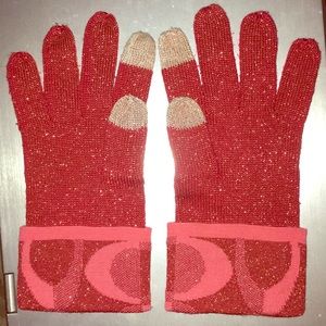 Coach Red Sparkly Mittens